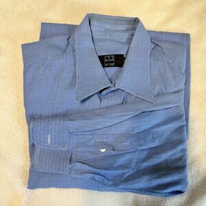 IKE BEHAR Men's Blue Long Sleeve Button Up Dress Shirt 16.5/35
